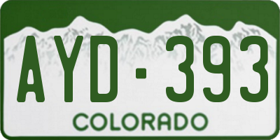 CO license plate AYD393