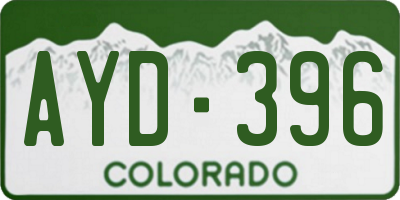 CO license plate AYD396