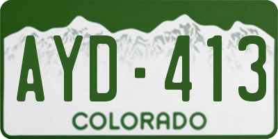 CO license plate AYD413
