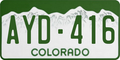 CO license plate AYD416