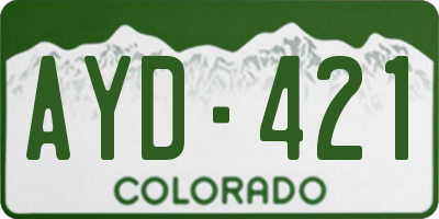 CO license plate AYD421