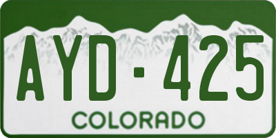 CO license plate AYD425