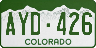 CO license plate AYD426