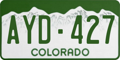 CO license plate AYD427