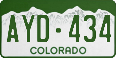 CO license plate AYD434