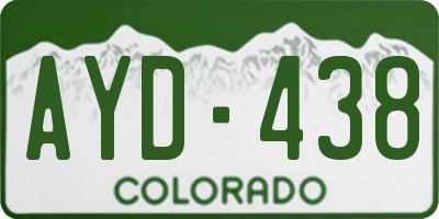 CO license plate AYD438