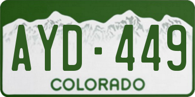 CO license plate AYD449