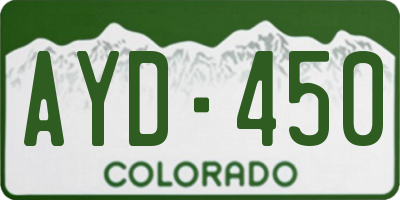 CO license plate AYD450