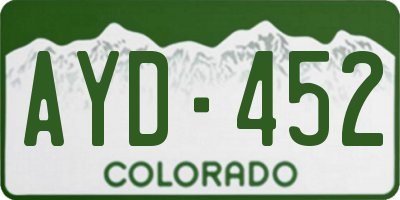 CO license plate AYD452