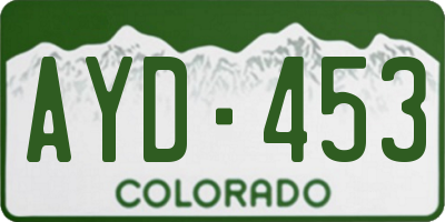 CO license plate AYD453