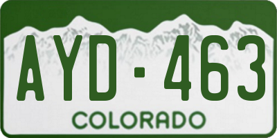 CO license plate AYD463