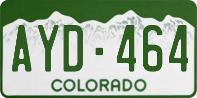 CO license plate AYD464