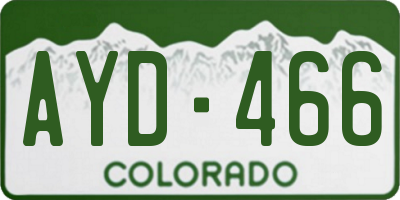 CO license plate AYD466