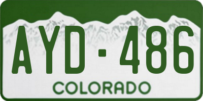 CO license plate AYD486