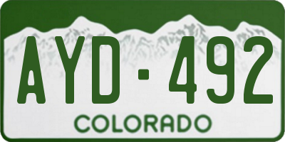 CO license plate AYD492