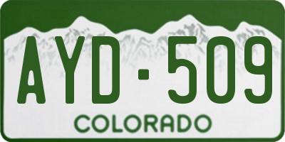 CO license plate AYD509