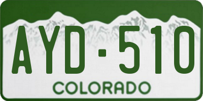 CO license plate AYD510