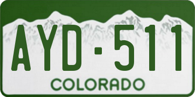 CO license plate AYD511