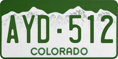 CO license plate AYD512