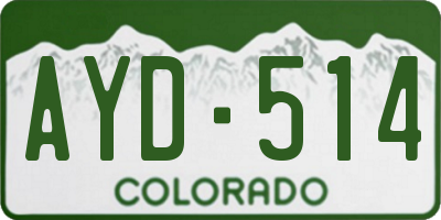 CO license plate AYD514