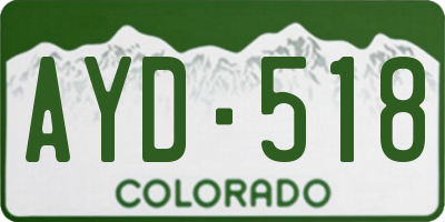 CO license plate AYD518