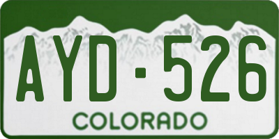 CO license plate AYD526