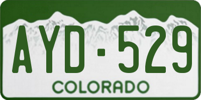 CO license plate AYD529