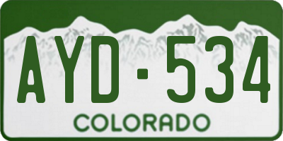 CO license plate AYD534