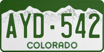CO license plate AYD542