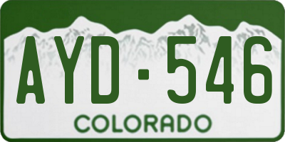 CO license plate AYD546