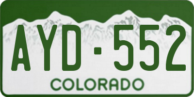 CO license plate AYD552