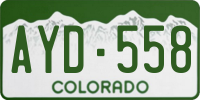 CO license plate AYD558