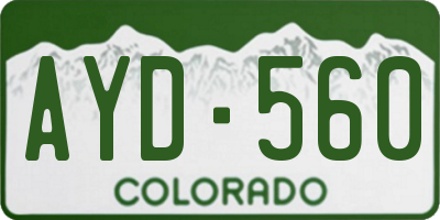 CO license plate AYD560
