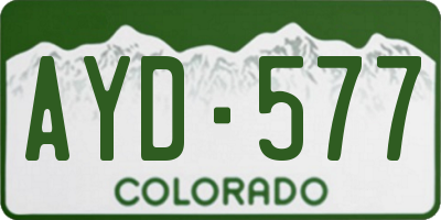 CO license plate AYD577