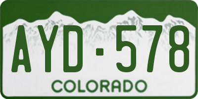 CO license plate AYD578