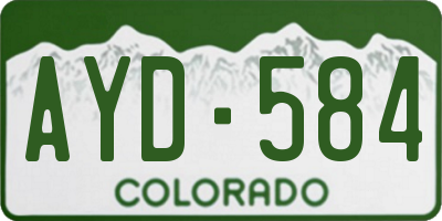 CO license plate AYD584