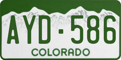 CO license plate AYD586