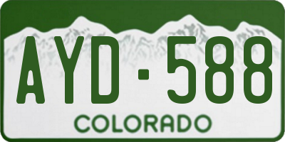 CO license plate AYD588