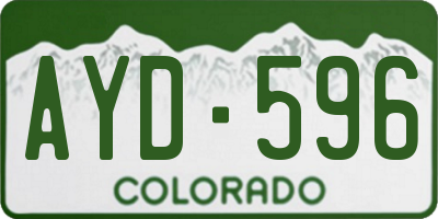 CO license plate AYD596