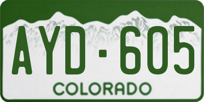 CO license plate AYD605