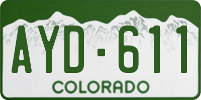 CO license plate AYD611