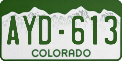 CO license plate AYD613