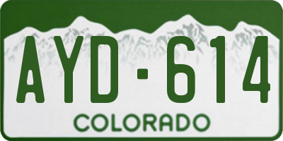 CO license plate AYD614