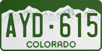 CO license plate AYD615