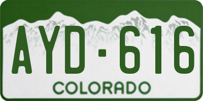 CO license plate AYD616