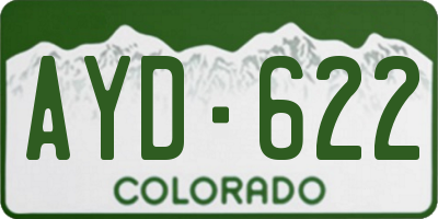 CO license plate AYD622