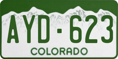 CO license plate AYD623