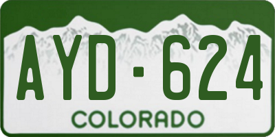 CO license plate AYD624