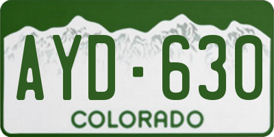 CO license plate AYD630