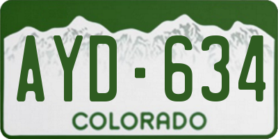 CO license plate AYD634